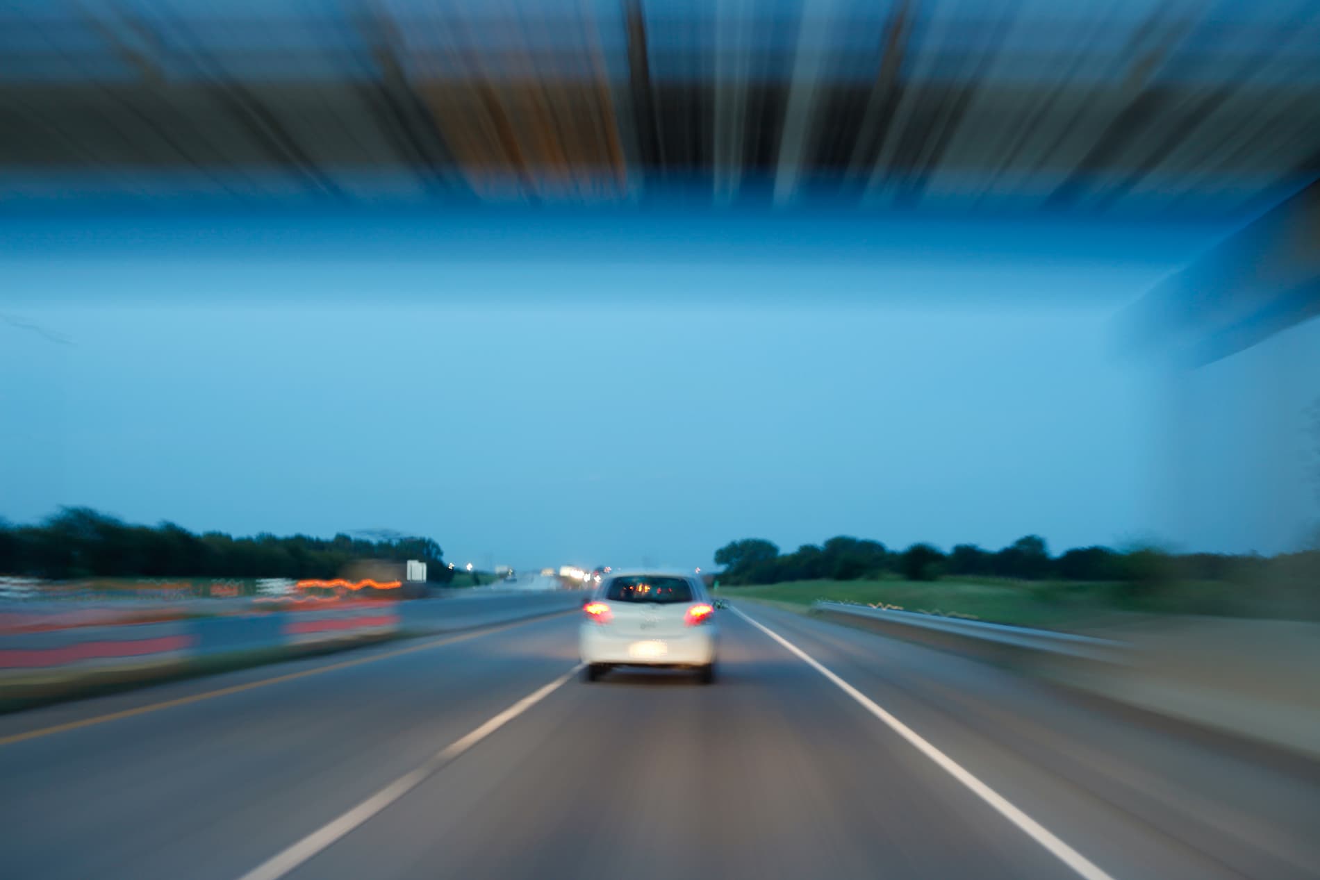 Voiture en excès de vitesse